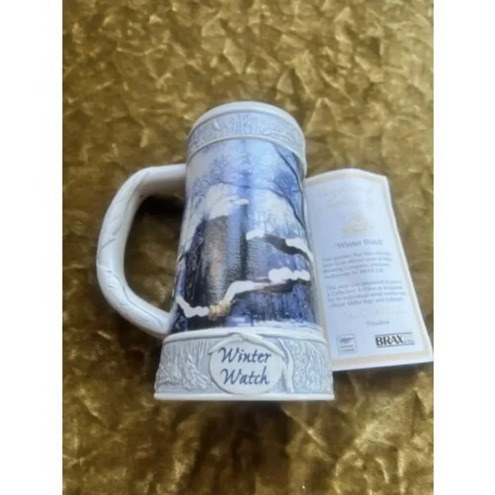 Miller Brewing Company Collectors Stein Winter Watch Eagle Advertising COA (6871